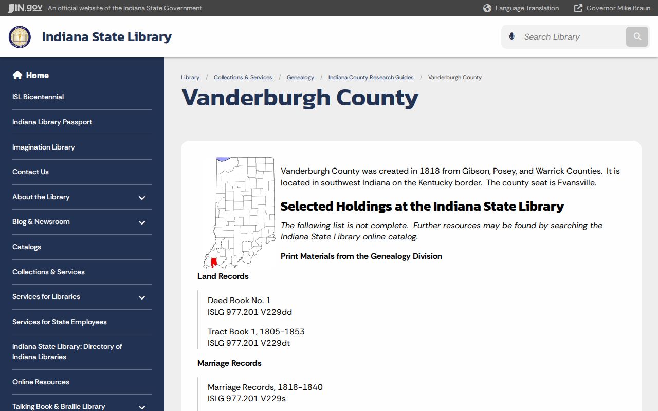Evansville city directory State Library research guide