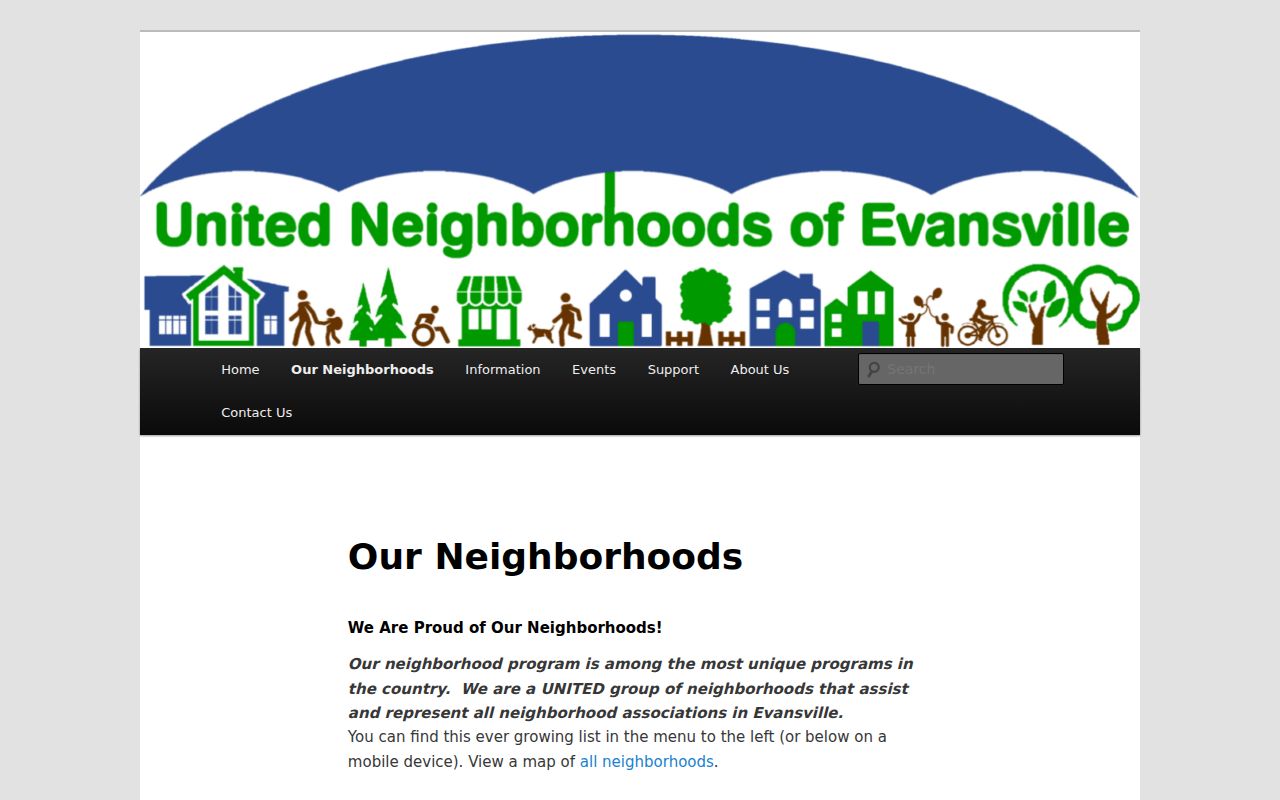 United Neighborhoods of Evansville directory for community contacts