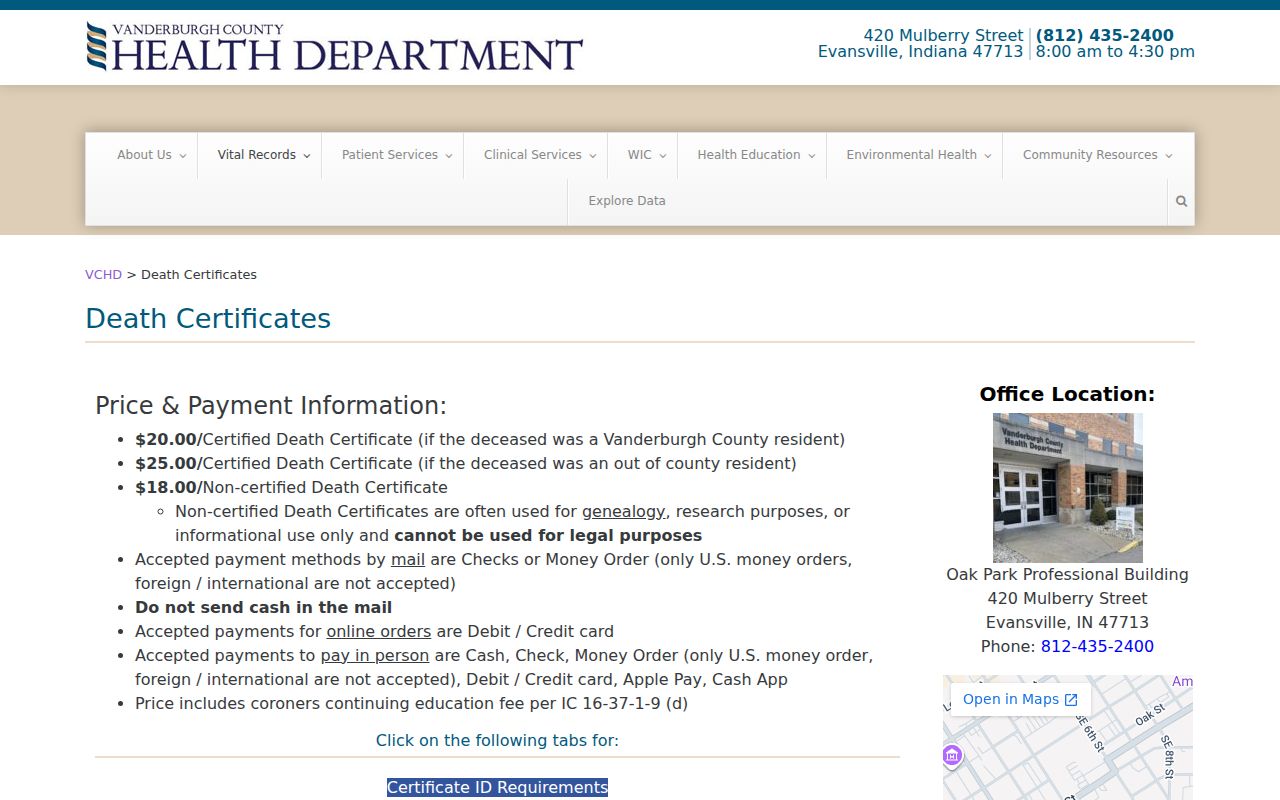 Evansville resident lookup death and genealogy service
