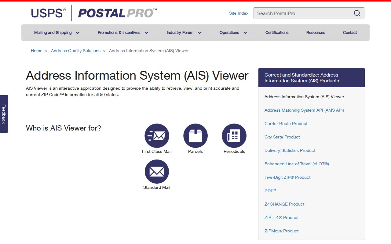 Evansville ZIP code directory USPS AIS Viewer